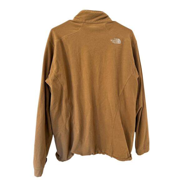 Men's The North Face Brown Camel Full Zip Fleece Mock Neck Outdoor Warm Hiking L - Picture 7 of 8